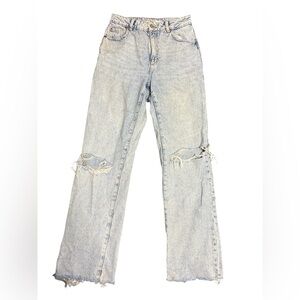 Garage 90s Straight Light Blue Distressed Jeans